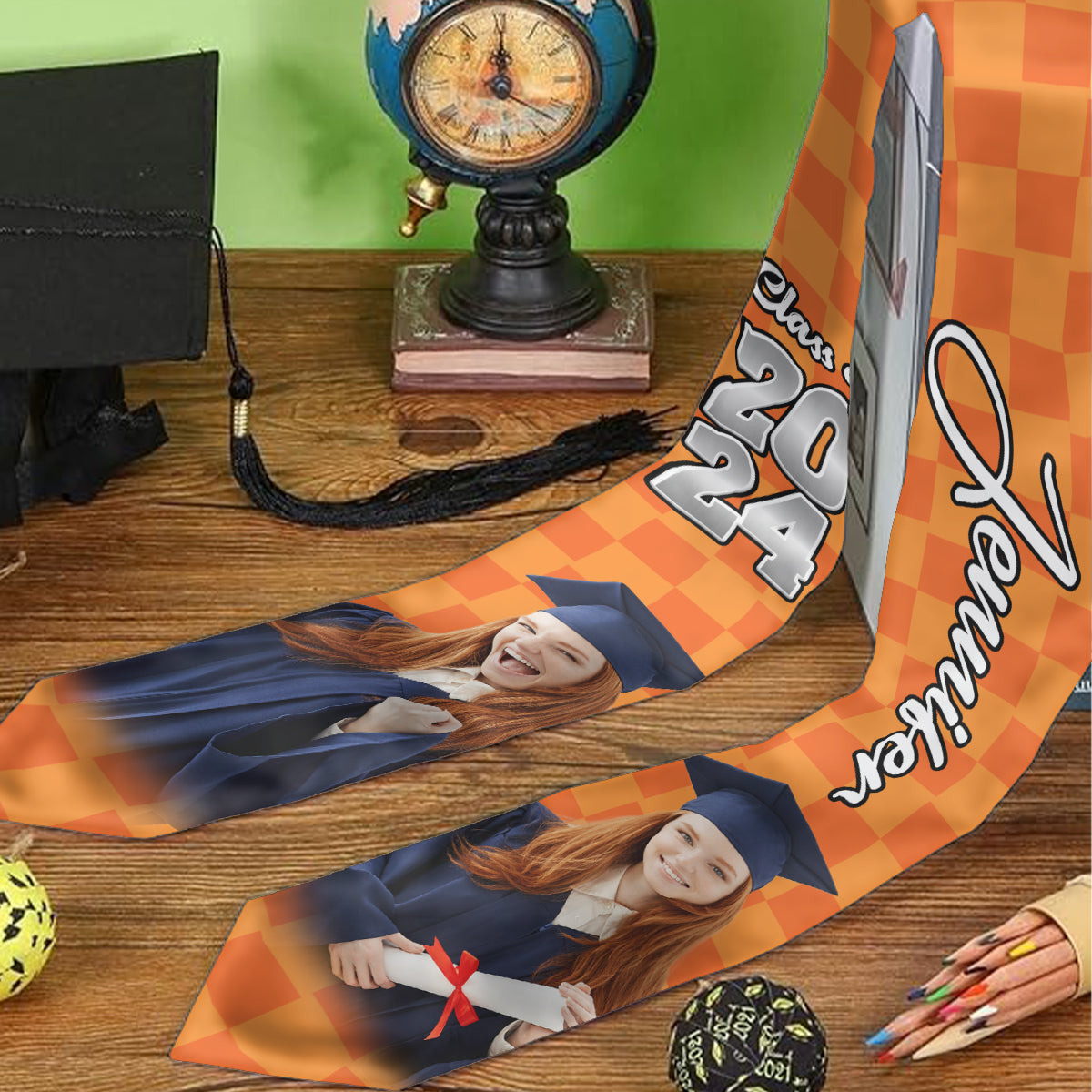 Écharpe de remise de diplôme personnalisée avec photo - Étole de remise de diplôme personnalisée 