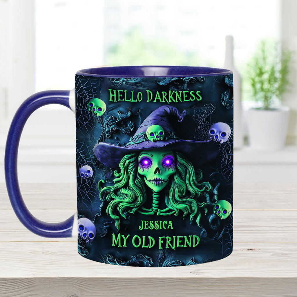 Bonjour les ténèbres, ma vieille amie - Mug personnalisé à l'effigie d'une sorcière