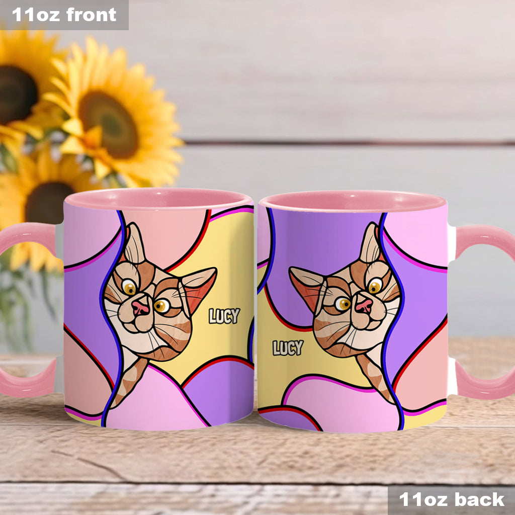 Mug personnalisé à motif chat « Chats qui regardent »