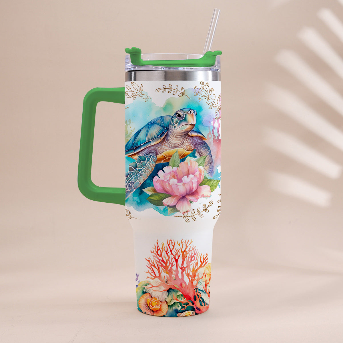 Gobelet isotherme personnalisé « Tortues » avec anse