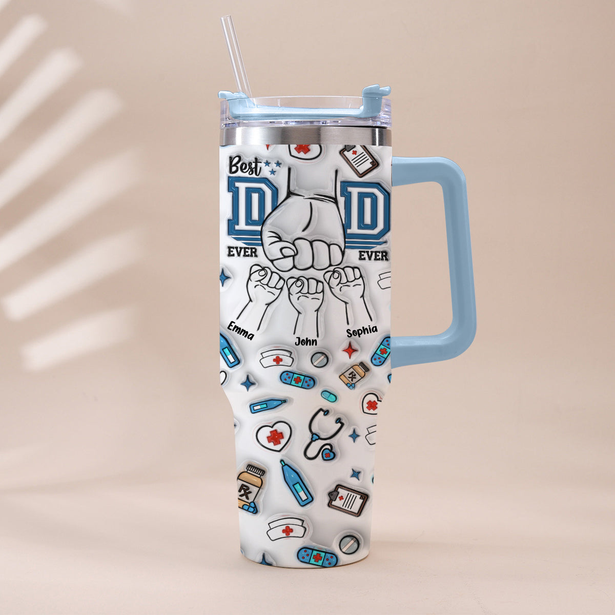 Meilleur papa du monde - Gobelet isotherme personnalisé « Papa » avec anse