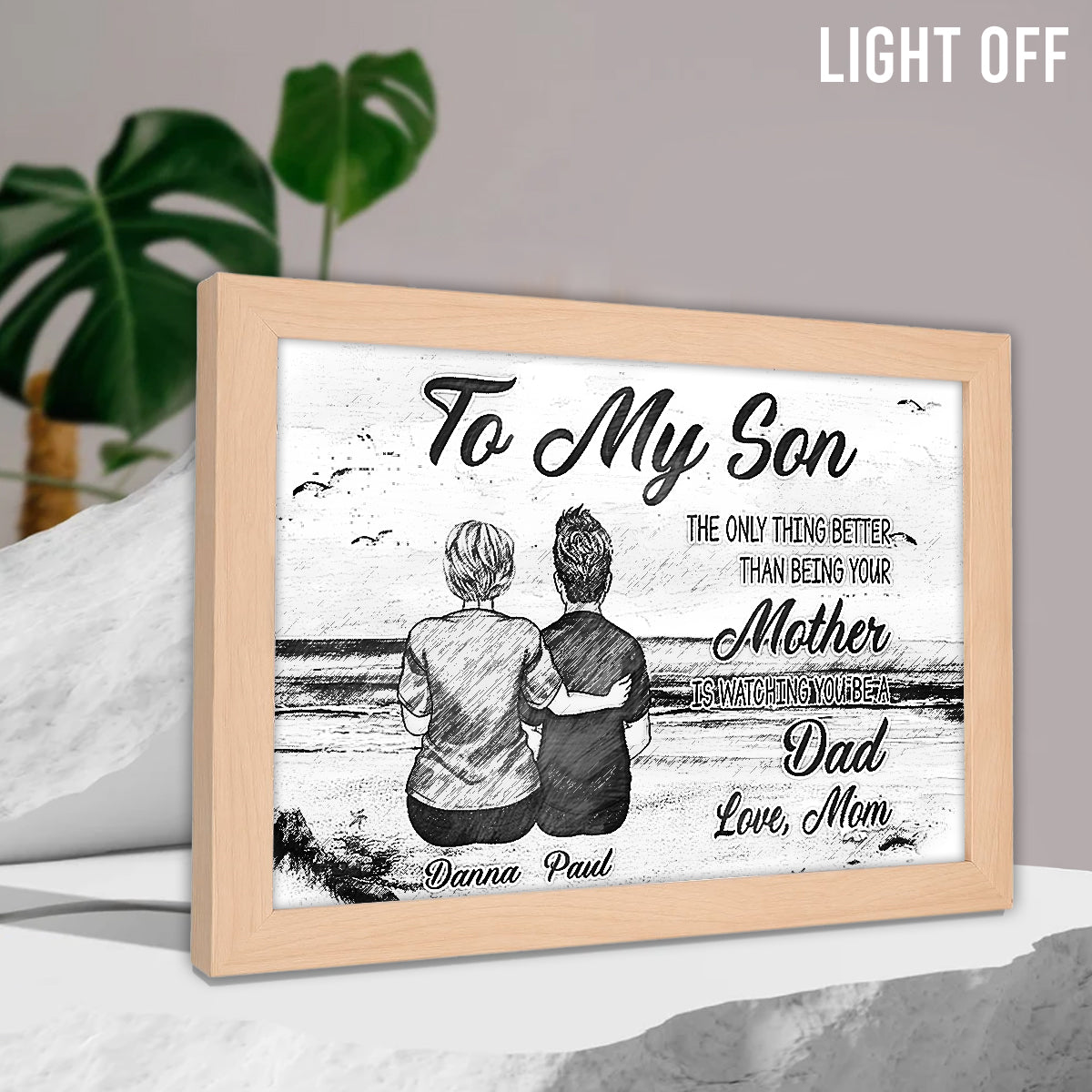 To My Son - Personalized Son Light Photo Frame