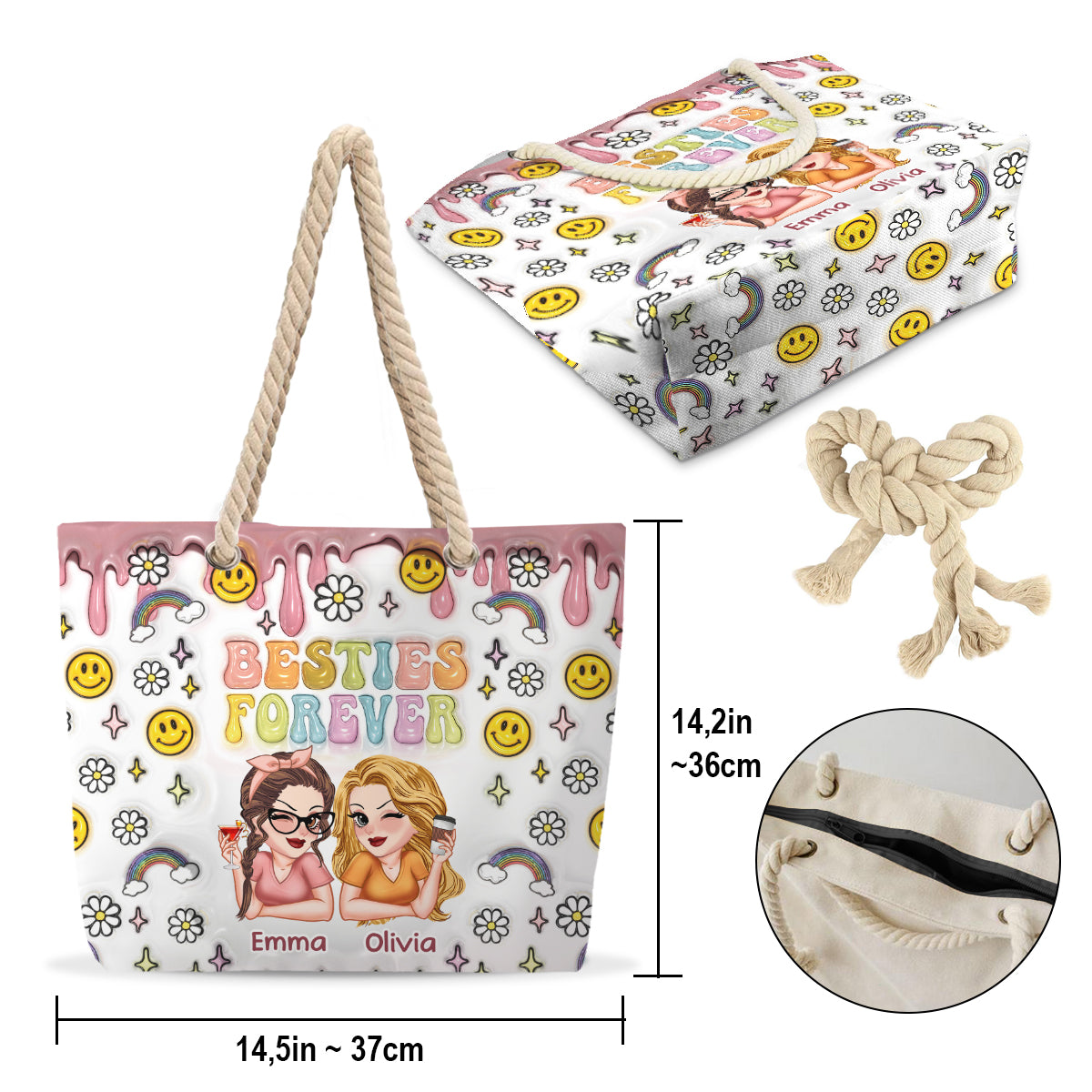 Meilleures amies pour toujours - Sac de plage personnalisé pour meilleures amies