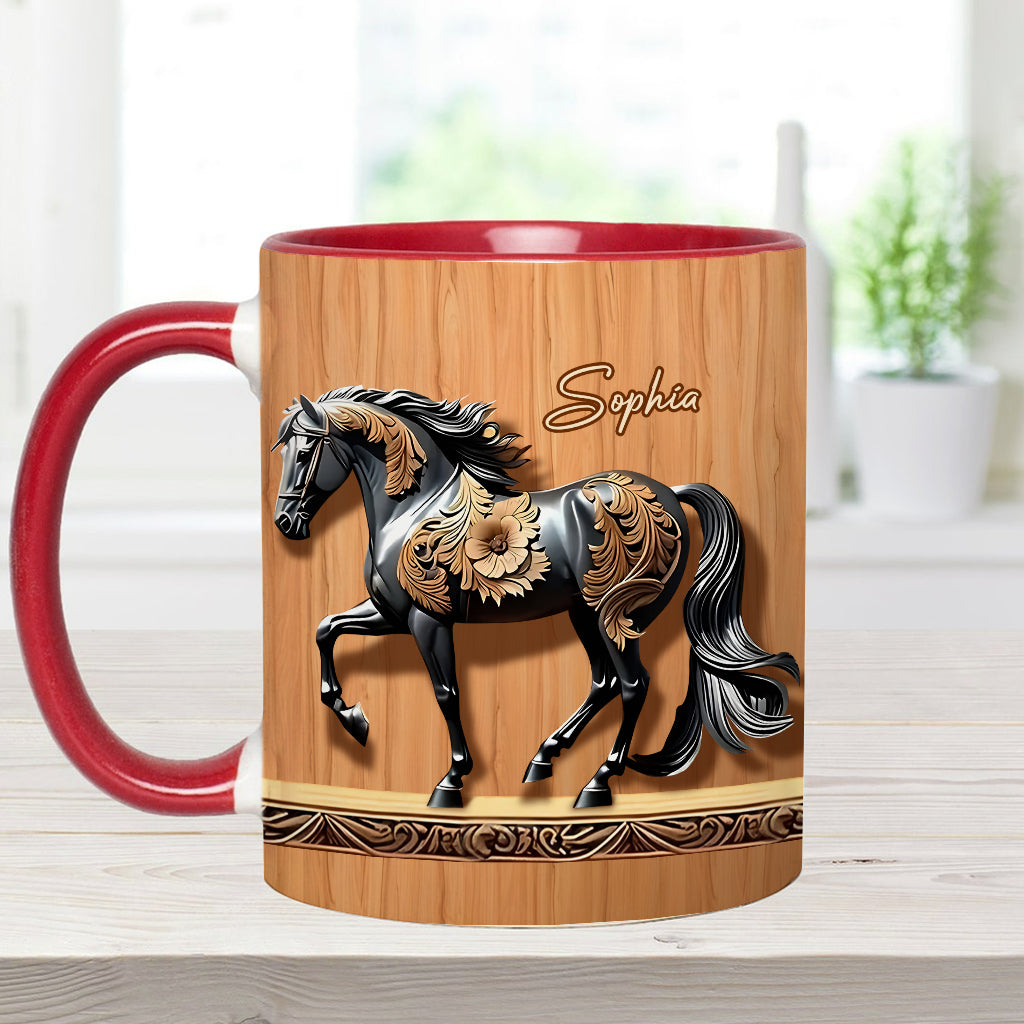 Mug personnalisé Black Horse - Motif cheval