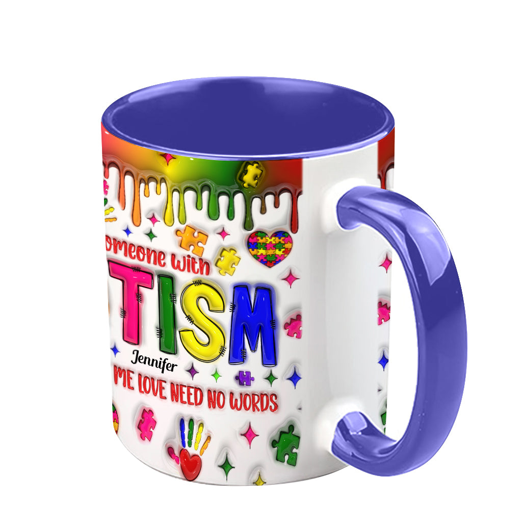 L'amour n'a pas besoin de mots - Mug personnalisé pour la sensibilisation à l'autisme