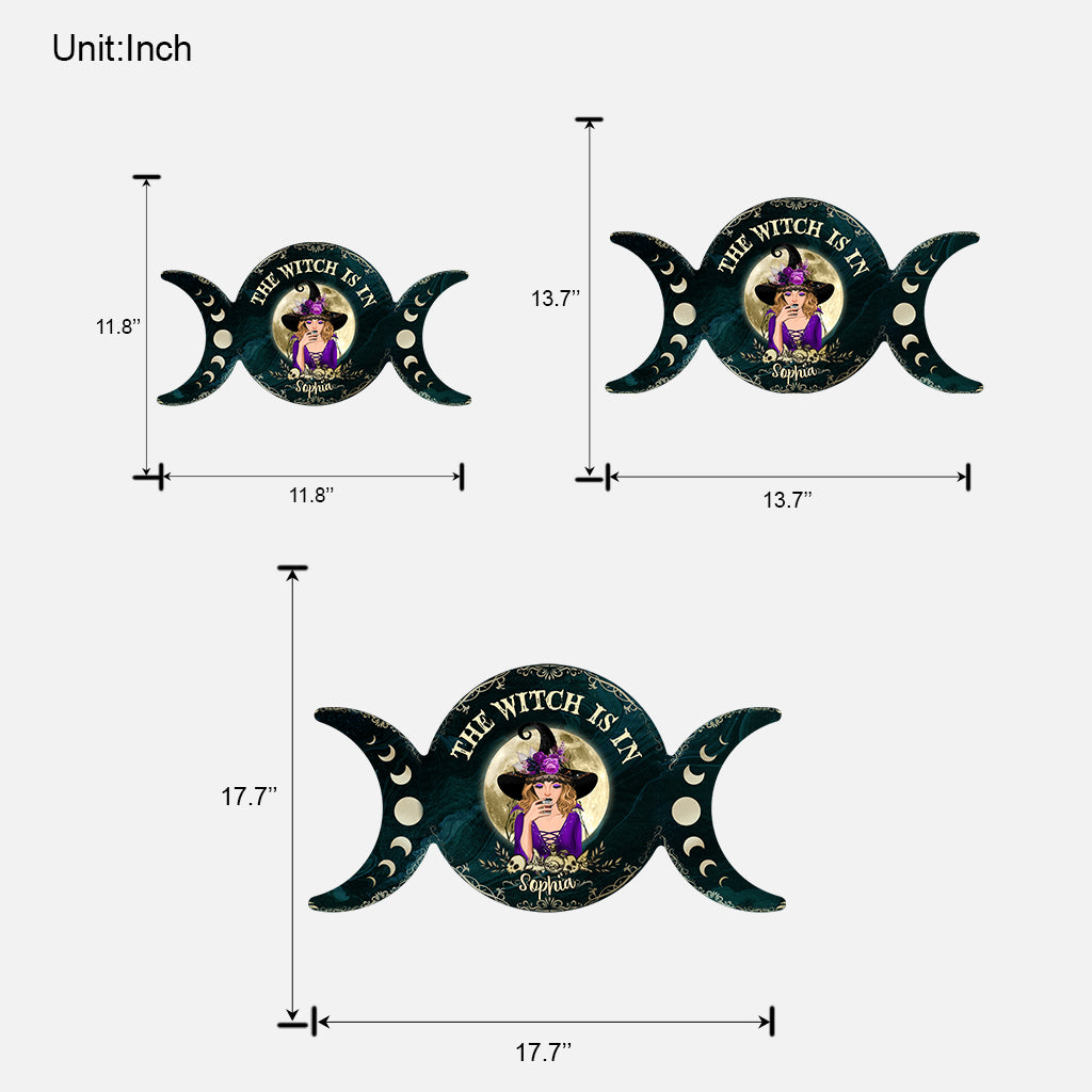 Triple Moon - Personalized Witch Custom Shaped Wood Sign