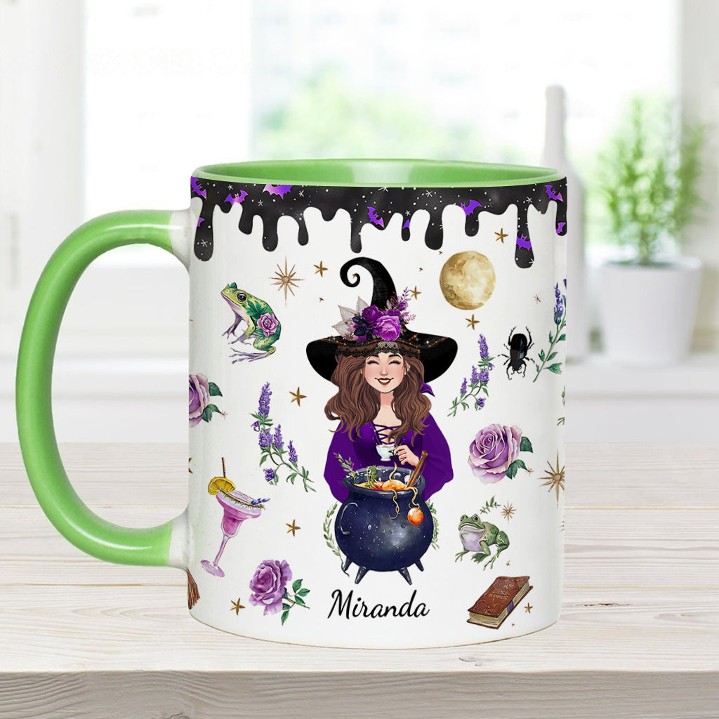 This Witch Need Coffee Before Any Hocus Pocus - Personalized Witch Accent Mug