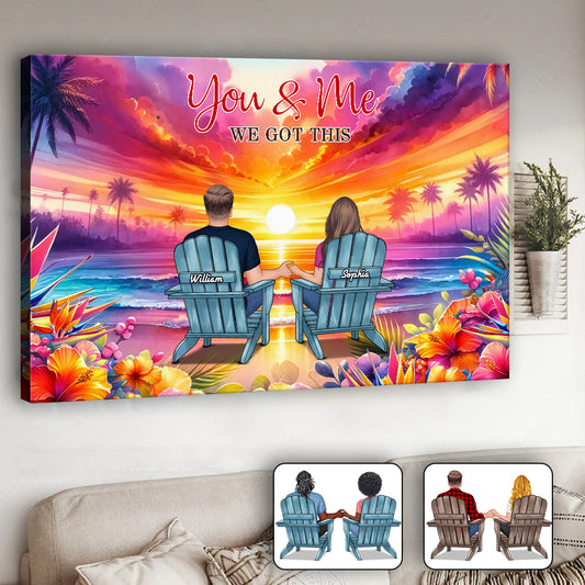 Toi et moi, on y arrive - Toile et affiche personnalisées pour couples