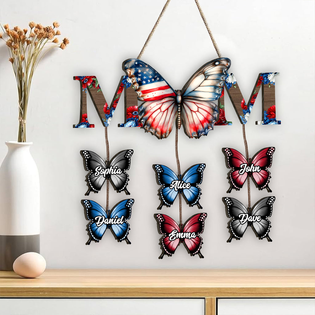 4th Of July Butterfly Grandma - Personalized Grandma Pallet Wood Sign