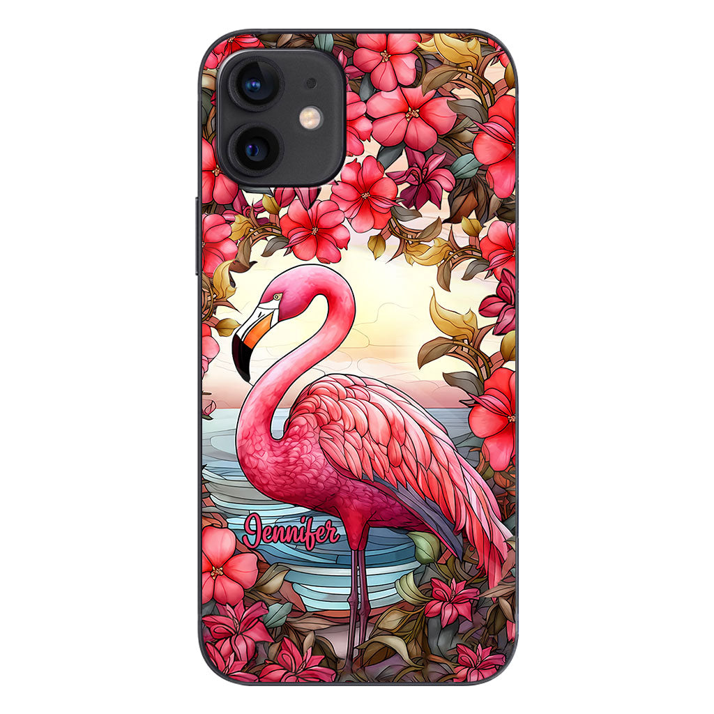 Coque de téléphone personnalisée flamant rose « J’adore les flamants roses »