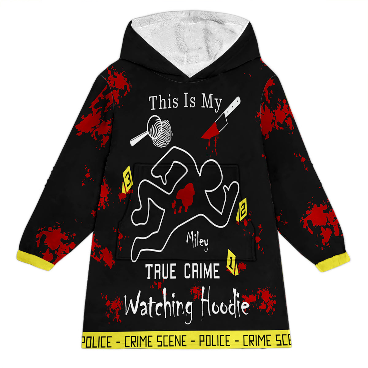 Voici mon sweat à capuche True Crime Watcher - Sweat à capuche couverture personnalisé