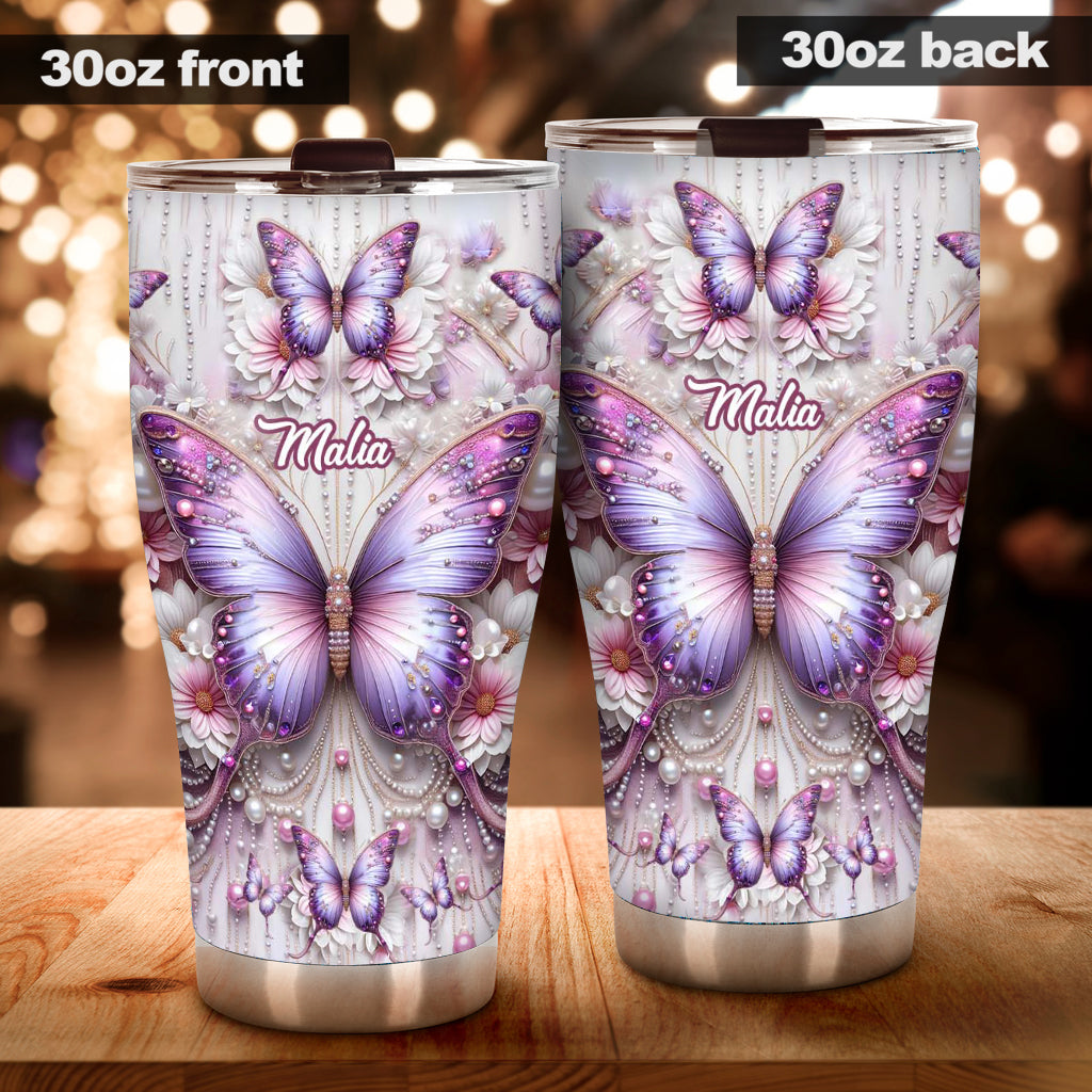 Gobelet papillon personnalisé à motif floral