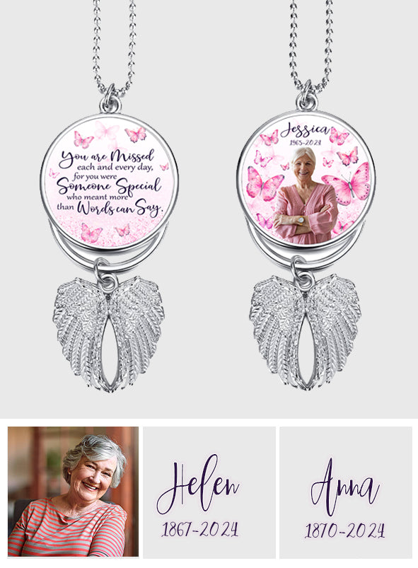 Tu nous manques chaque jour - Ornement commémoratif personnalisé en forme d'ailes