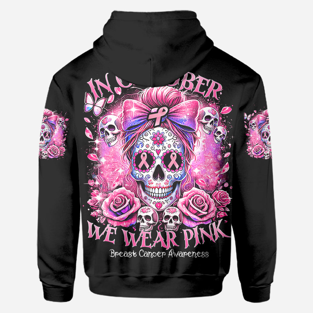 En octobre, on porte du rose - T-shirt personnalisé intégral pour la sensibilisation au cancer du sein