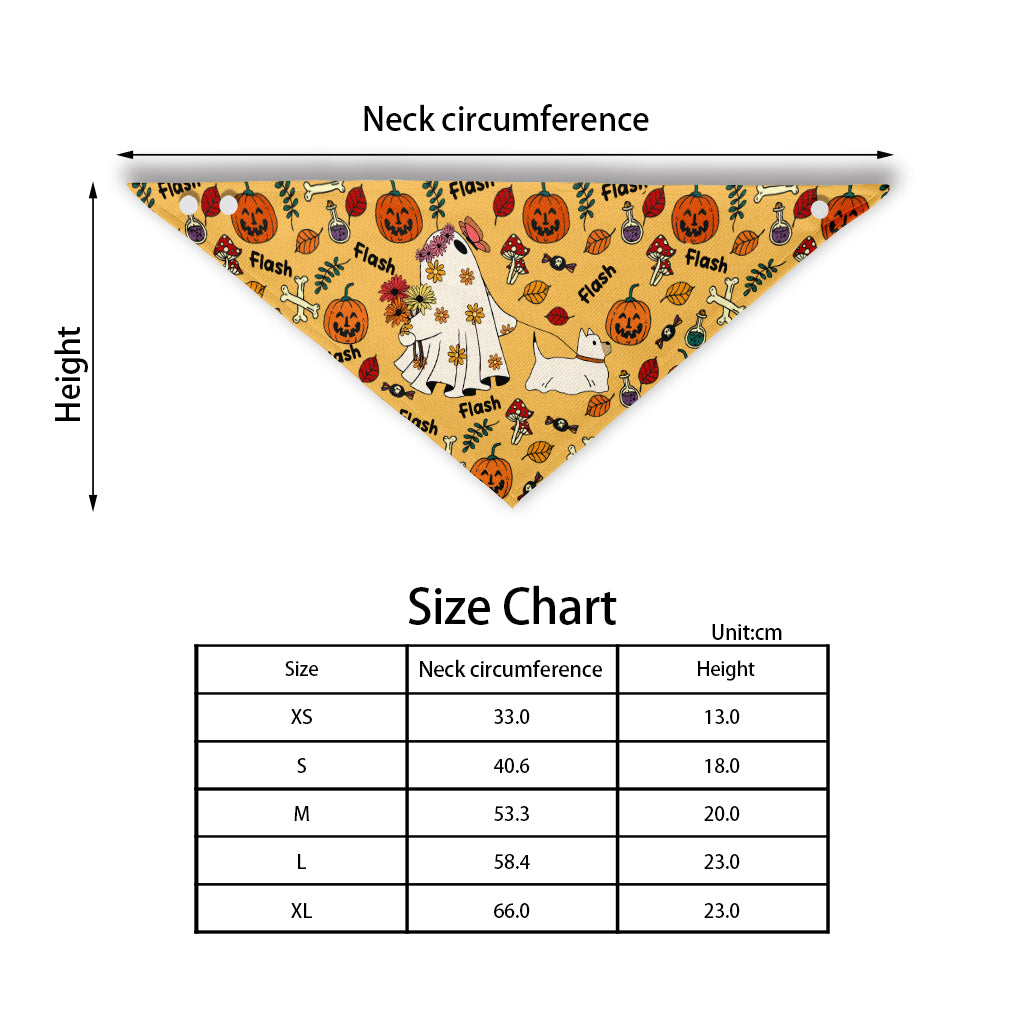 Bandana personnalisé pour chien fantôme mignon, citrouille et chauve-souris