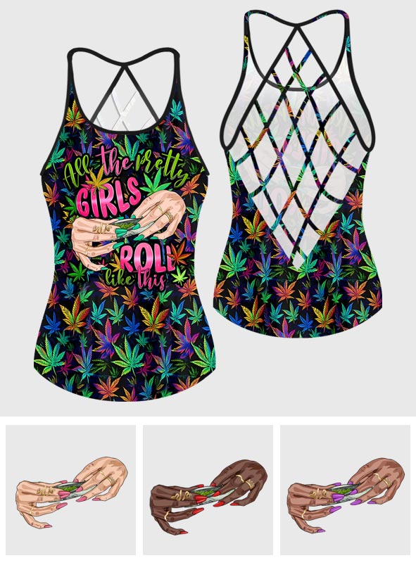 Pretty Girls Roll Like This - Débardeur Weed Cross personnalisé