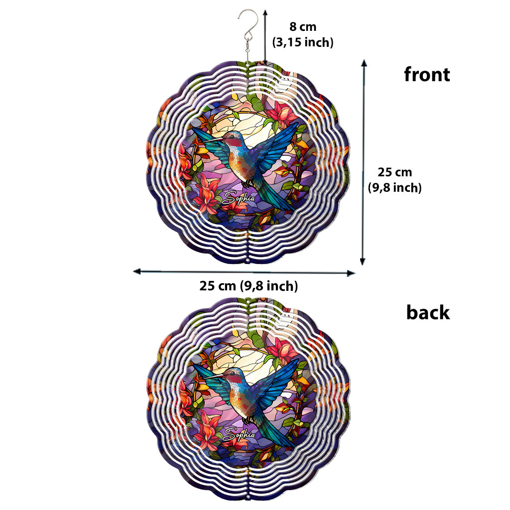 Colibri en vitrail - Girouette colibri personnalisée