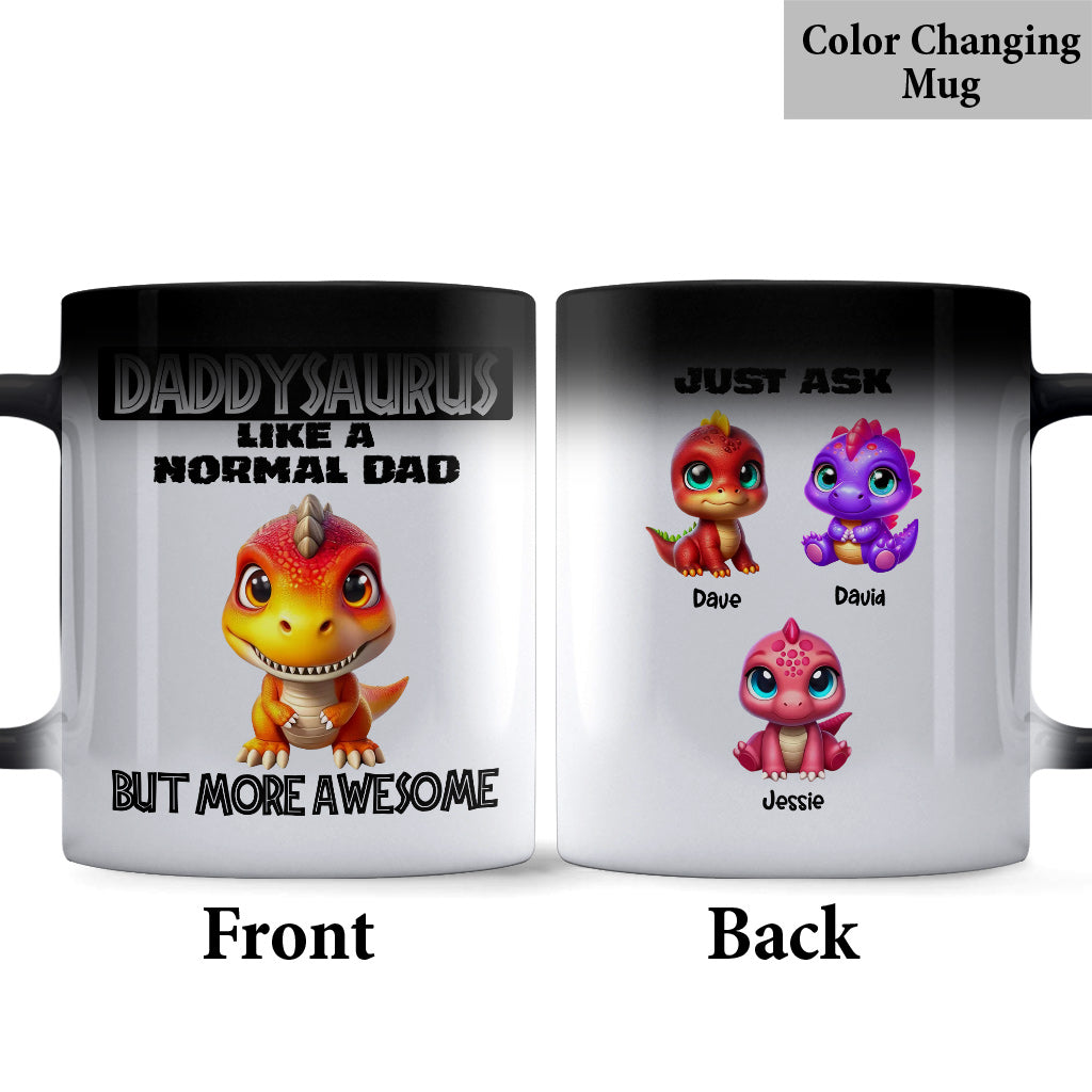 Mug personnalisé pour papa « Papa-Papa-Papa » en 3D avec dinosaures Grand-Papa-Papa –