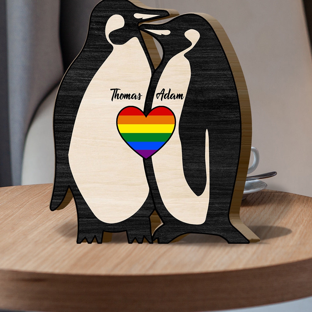 Tu es mon pingouin - Puzzle en bois personnalisé en forme de pingouin, symbole de soutien LGBT