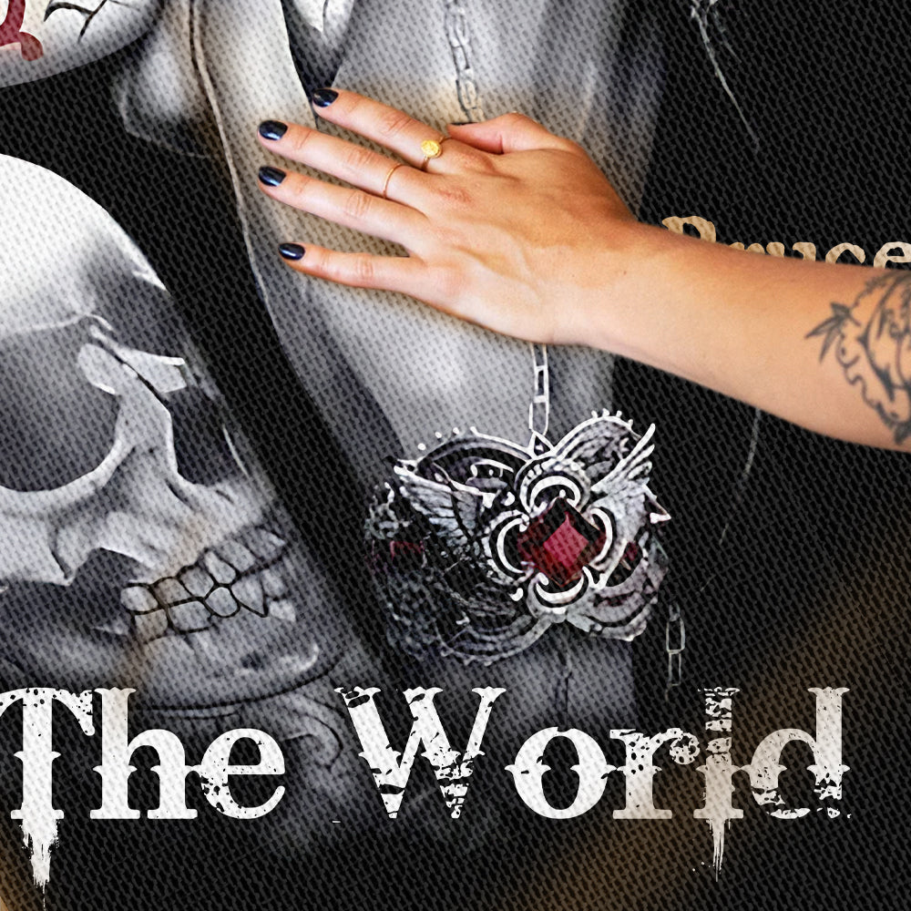 C'est toi et moi contre le monde - Couverture tissée personnalisée avec crâne