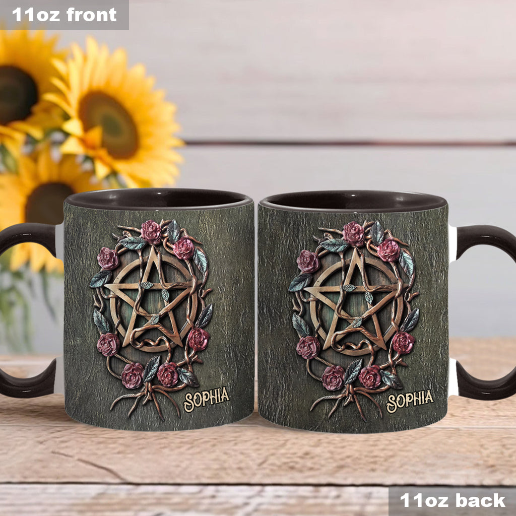 Mug personnalisé « Roses anciennes de sorcière mystique »