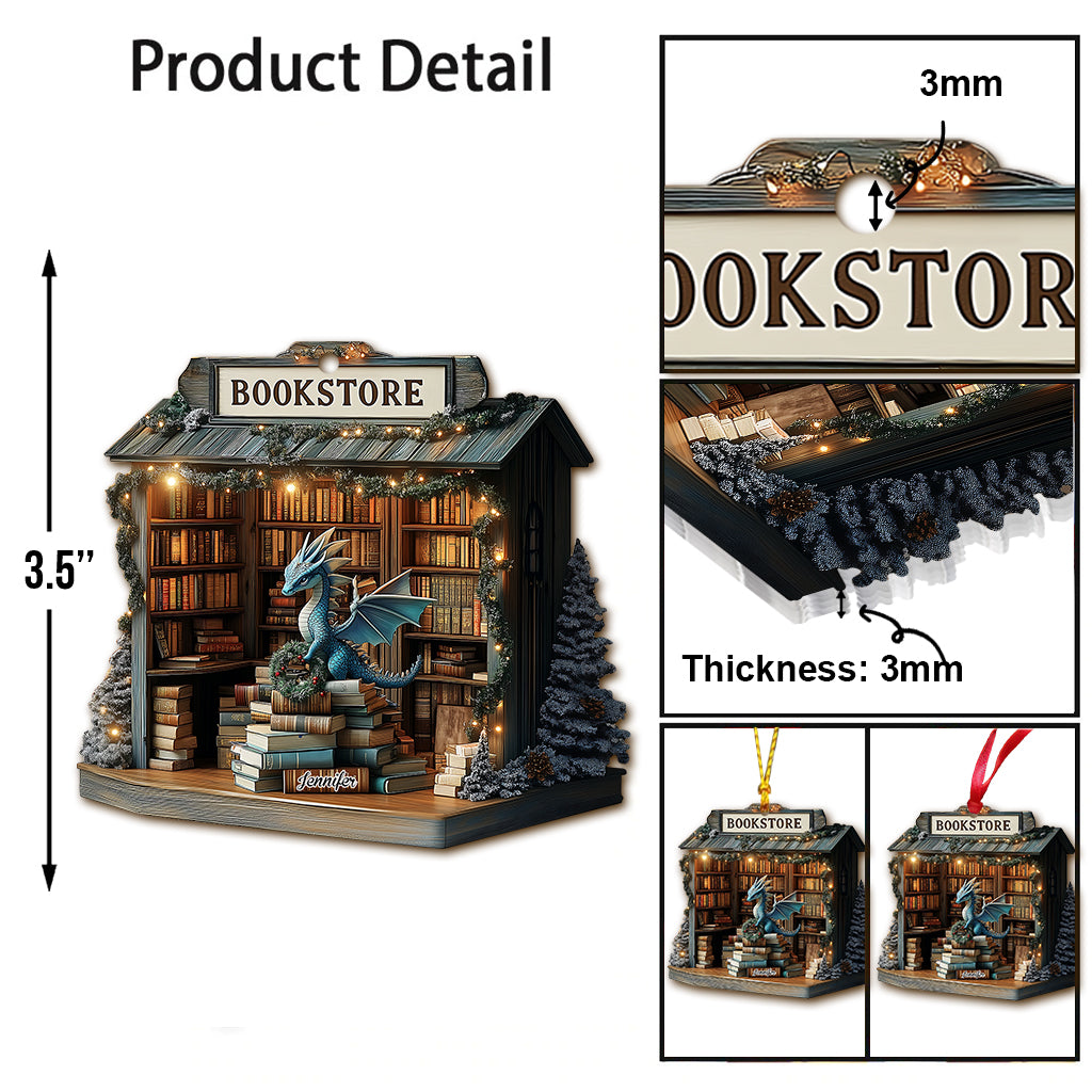 Fantasy Bookstore - Personalized Book Ornament