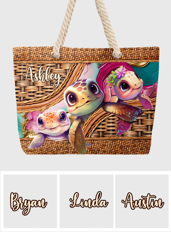 Sac de plage personnalisé en forme de tortue mignonne