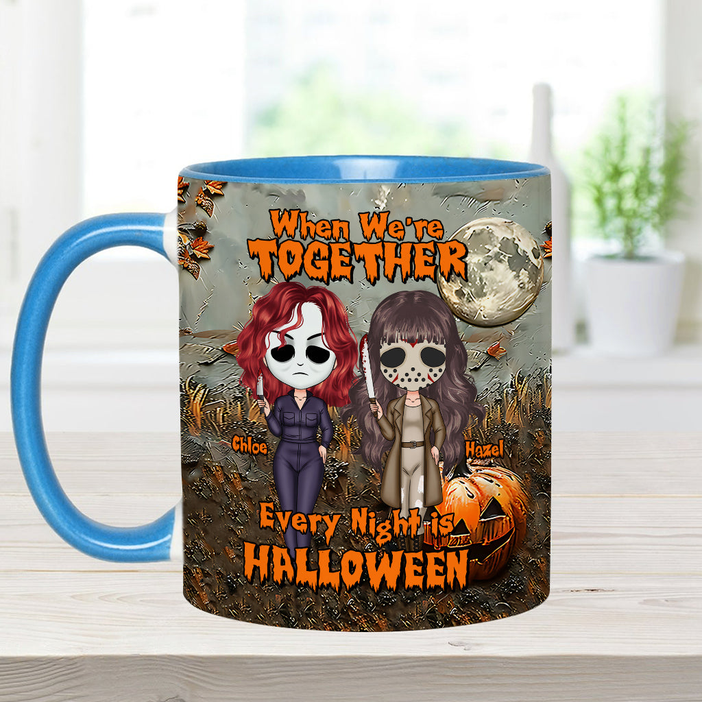 Quand on est ensemble, chaque soir c'est Halloween - Mug personnalisé pour meilleure amie