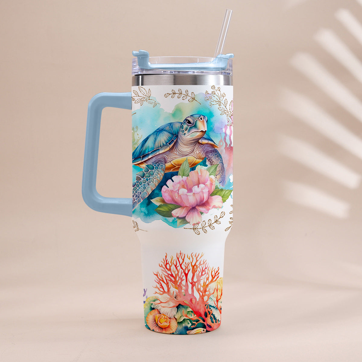 Gobelet isotherme personnalisé « Tortues » avec anse