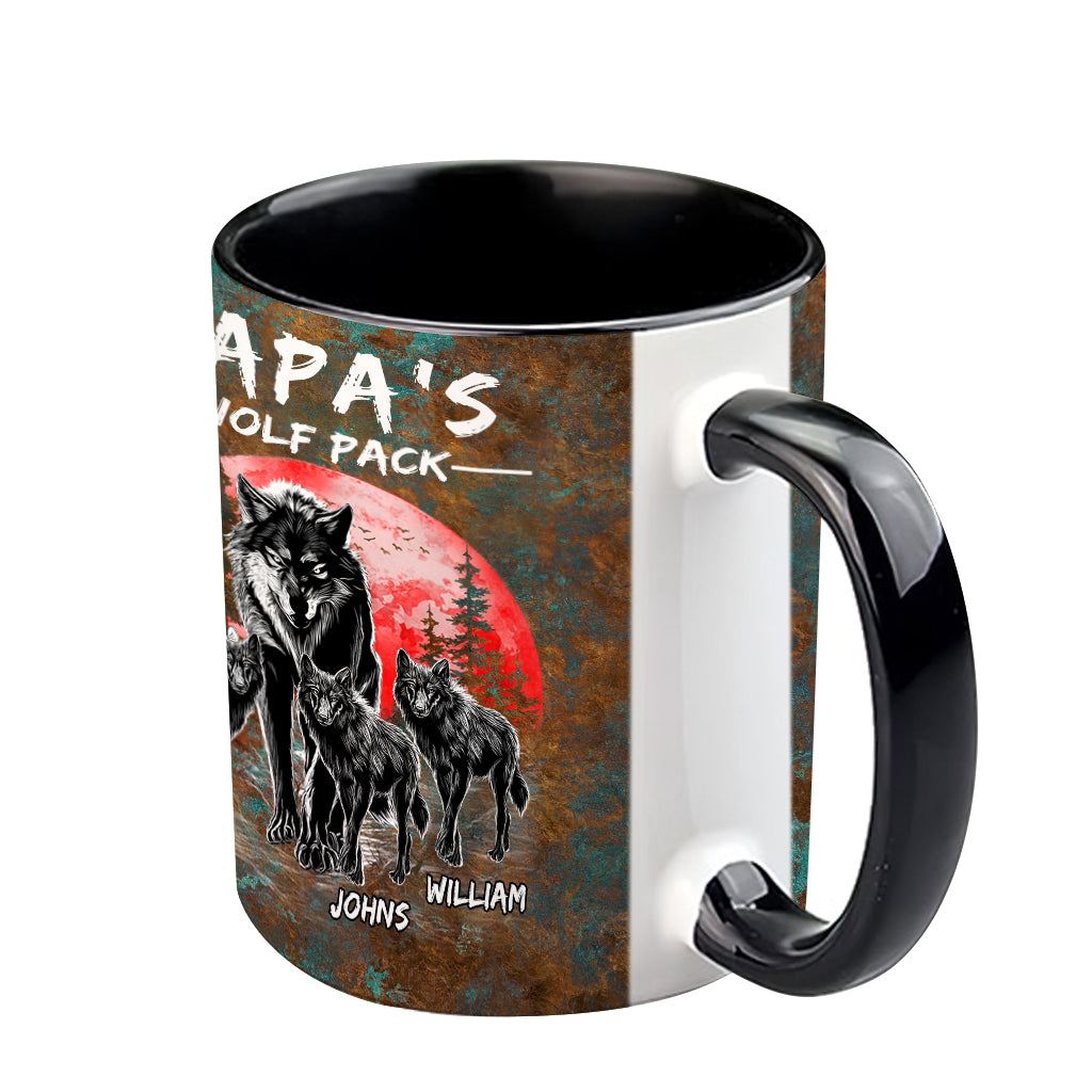 Mug personnalisé « La meute de loups de grand-père » pour papa