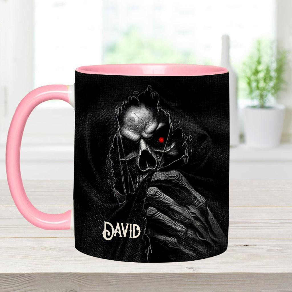 Mug personnalisé « Le Visage Caché » avec motif crâne