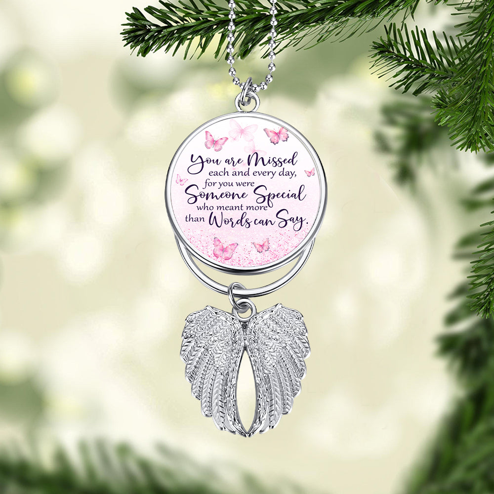 You Are Missed Each And Everyday - Personalized Memorial Wings Ornament