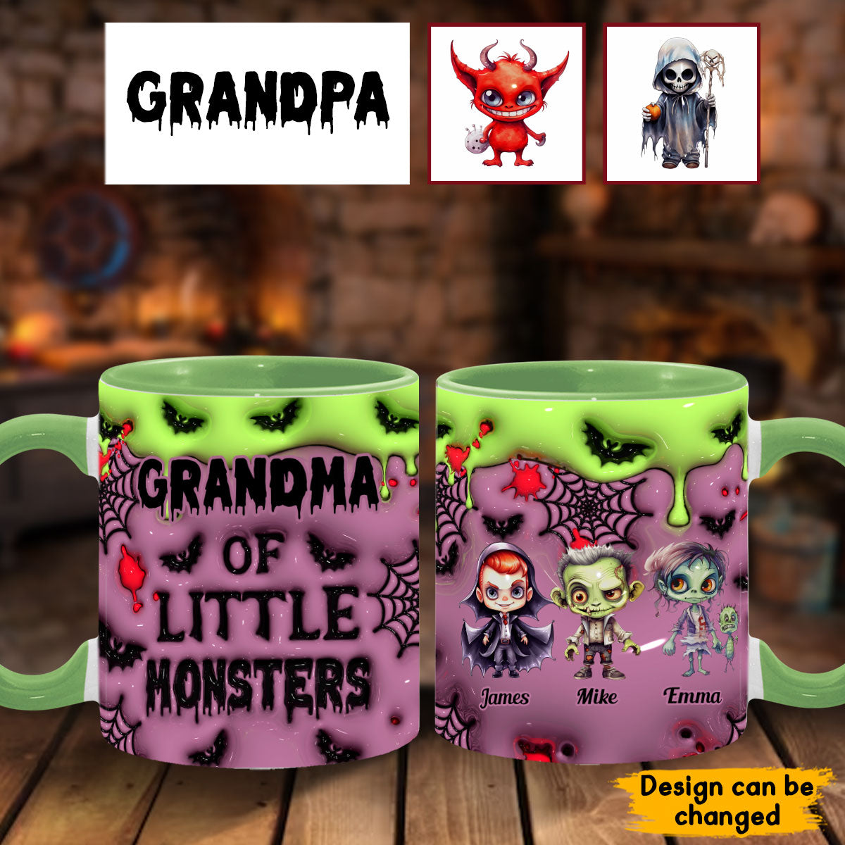Grand-père des petits monstres (tous titres) - Mug personnalisé « Grand-père »