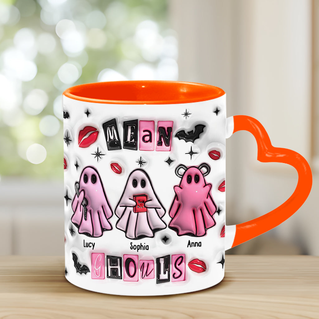 Mean Ghouls - Personalized Bestie Heart Handle Mug