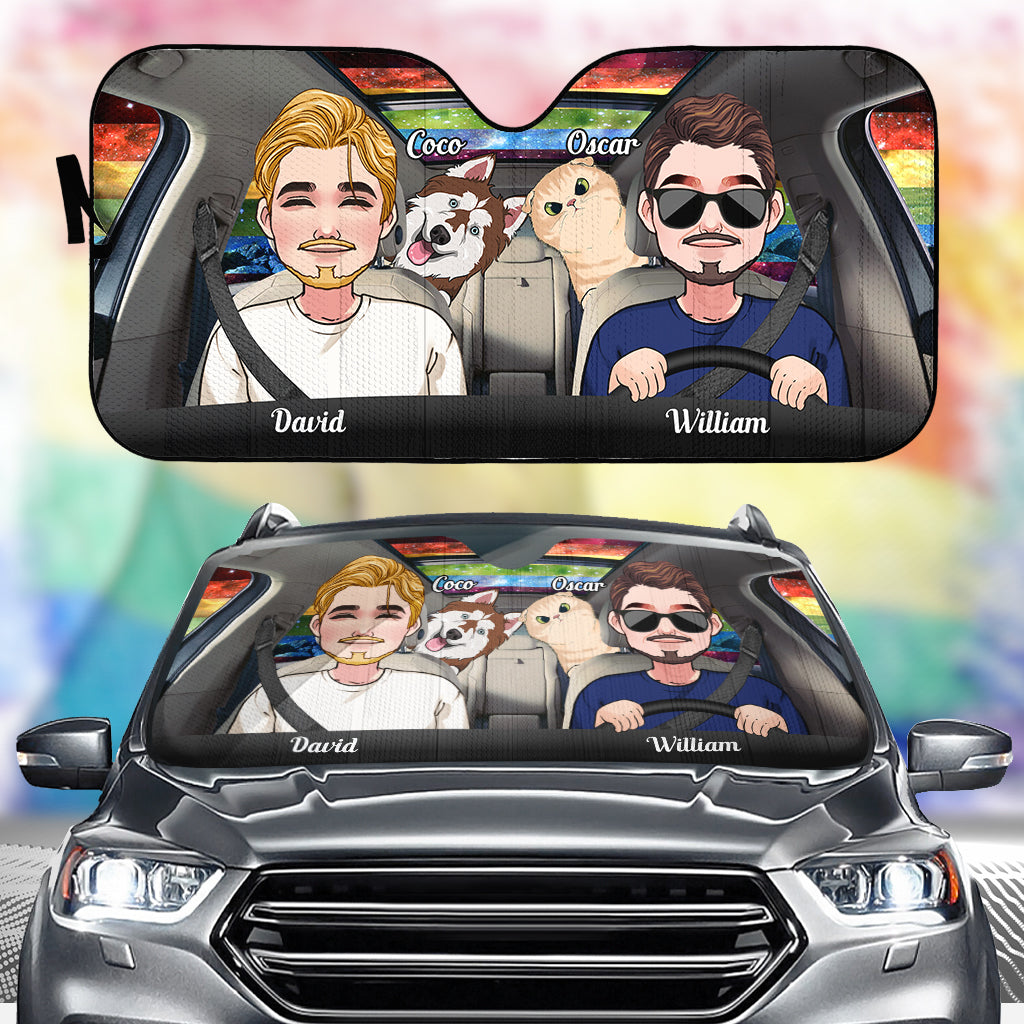 Roulez avec fierté - Pare-soleil de voiture personnalisé pour soutenir la communauté LGBT