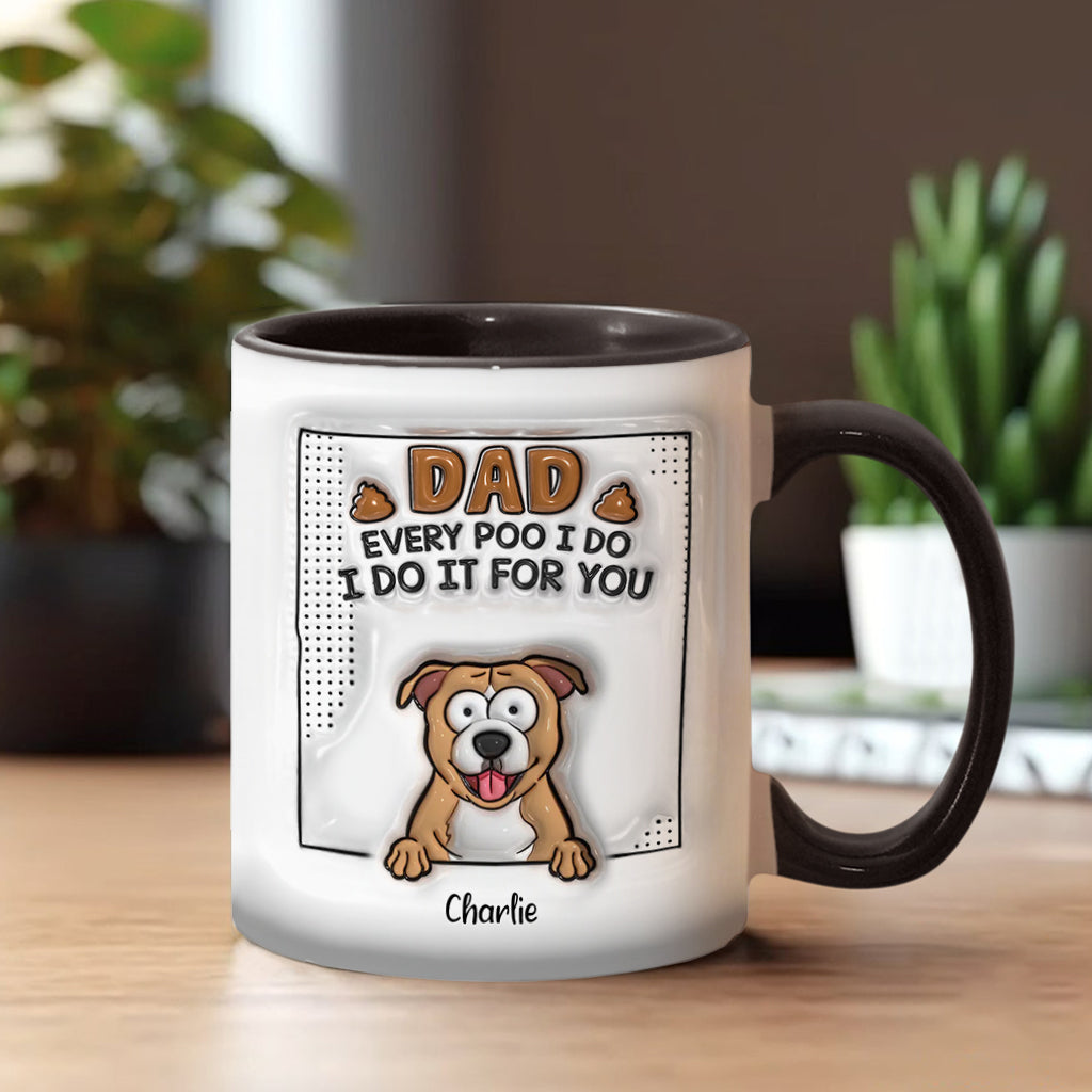 Mug personnalisé « Papa, à chaque fois que je fais caca » avec motif chien