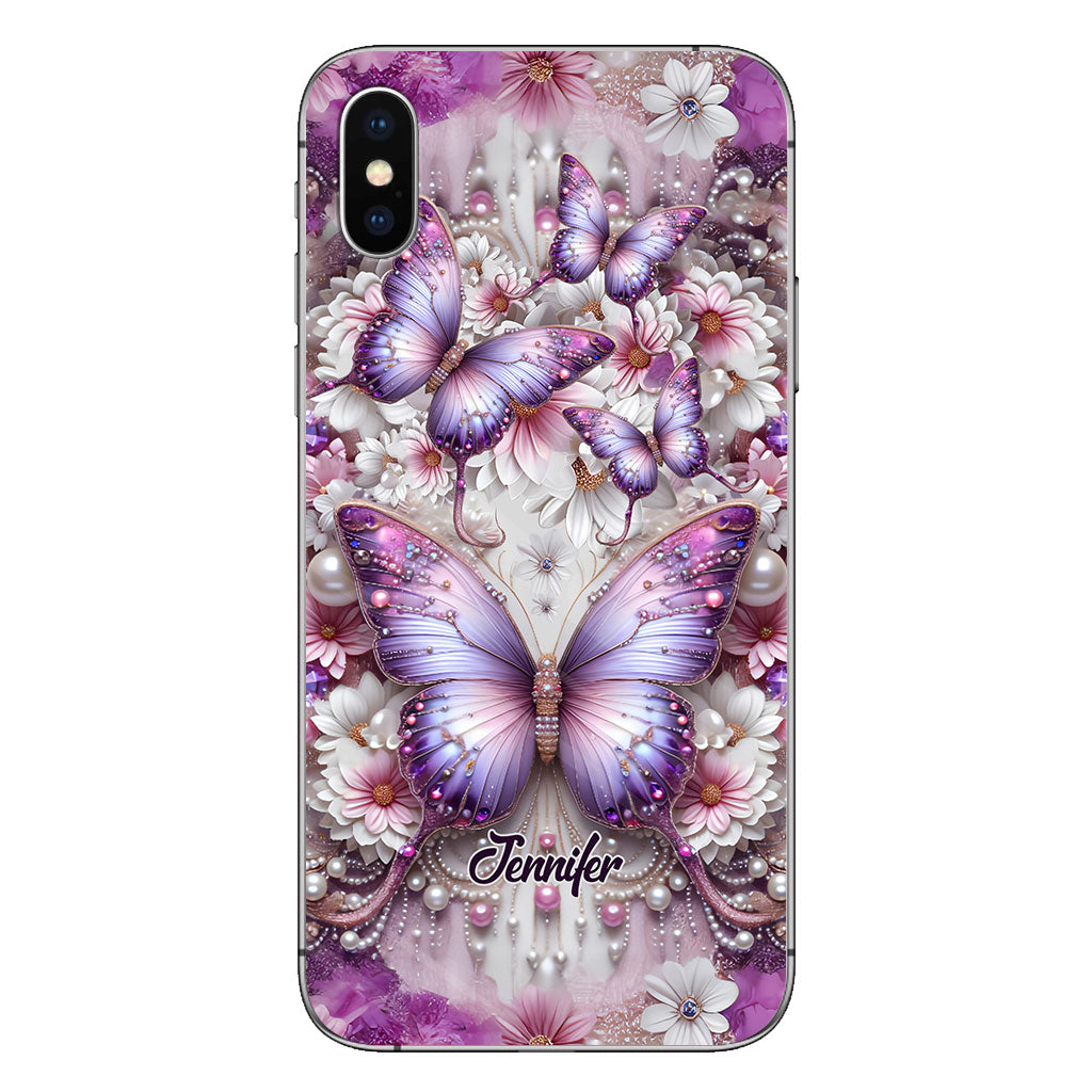 Floral Butterflies - Personalized Butterfly Phone Case