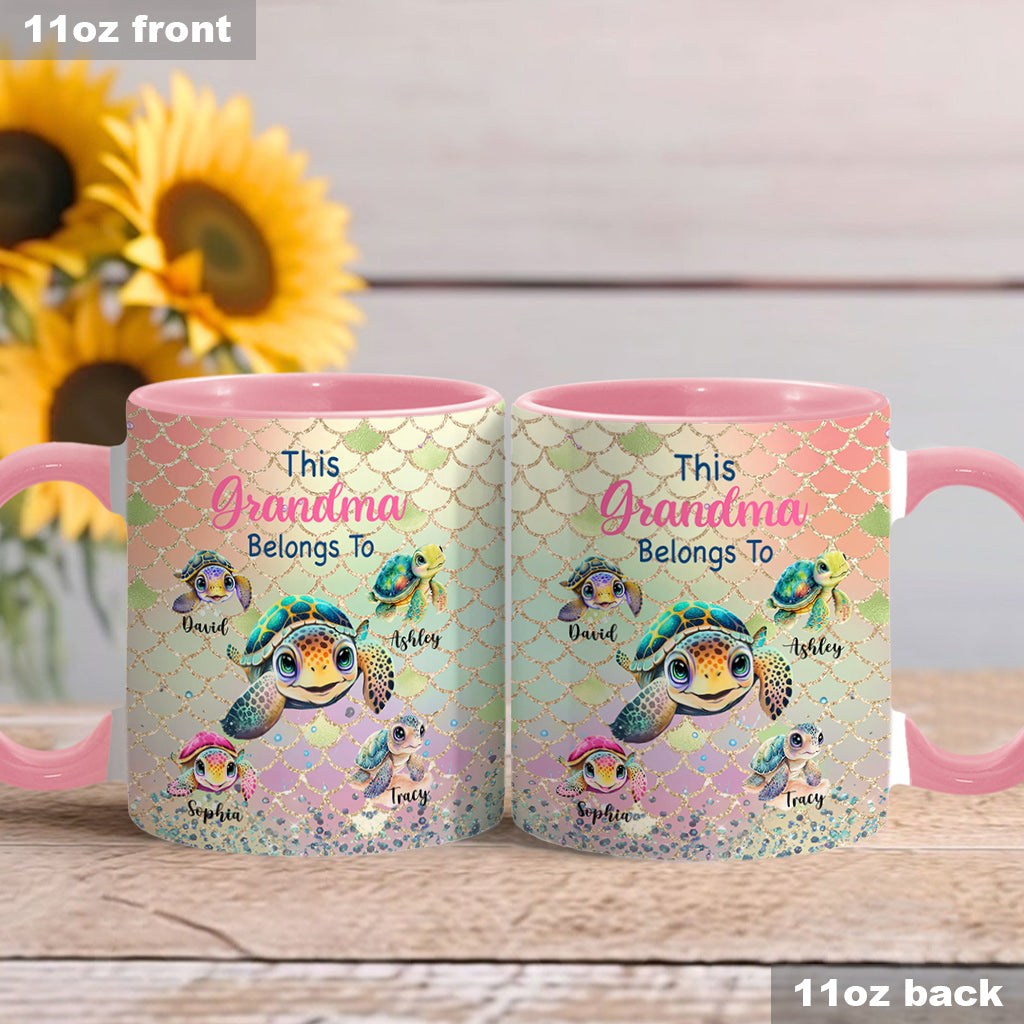 This Grandma Mom Belongs To - Personalized Grandma Accent Mug