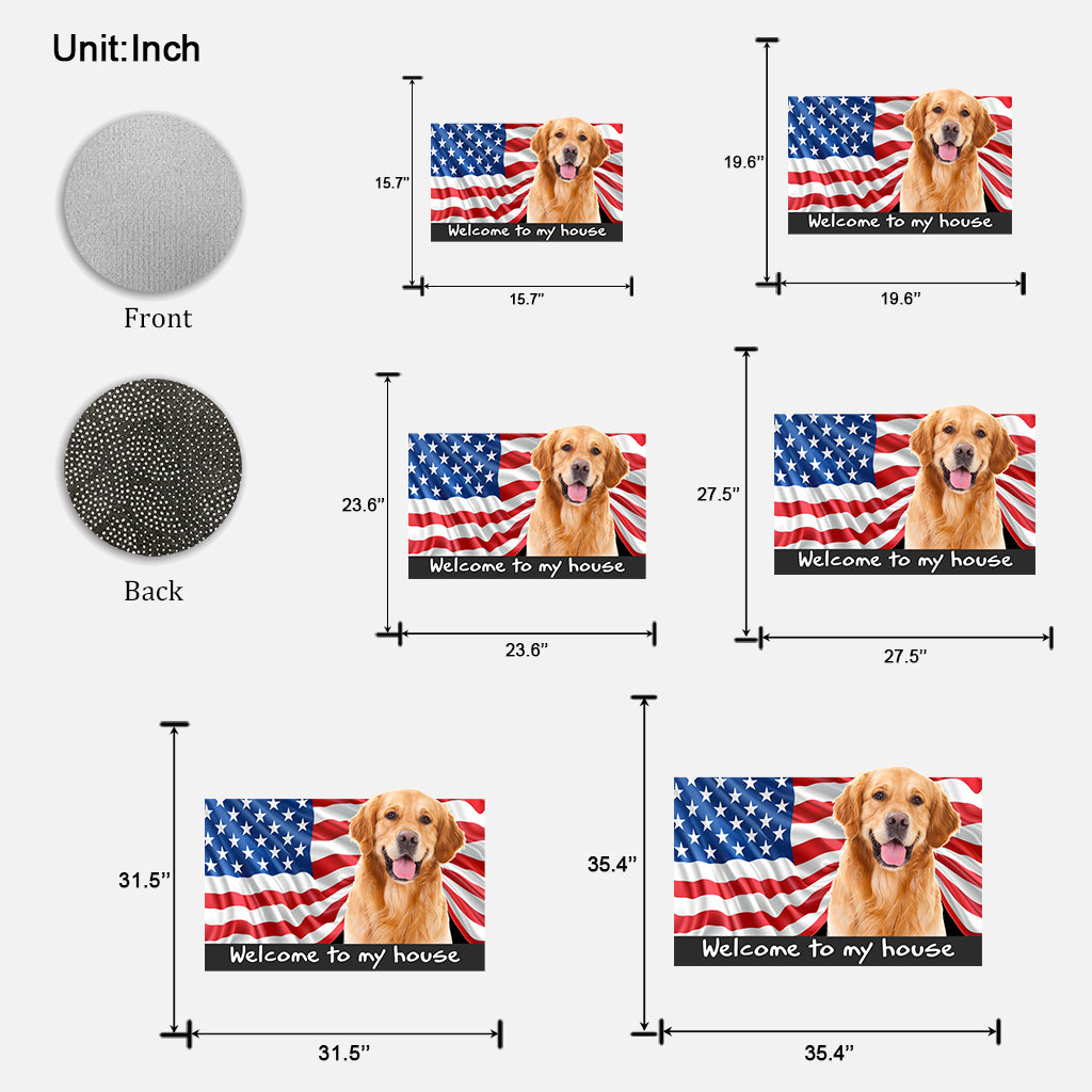 Bienvenue chez moi ! Paillasson personnalisé en forme de chien