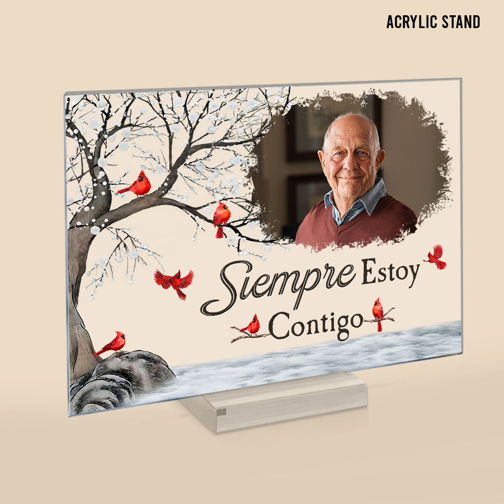 Siempre Estoy Contigo - Plaque Acrylique Transparente Commémorative Personnalisée