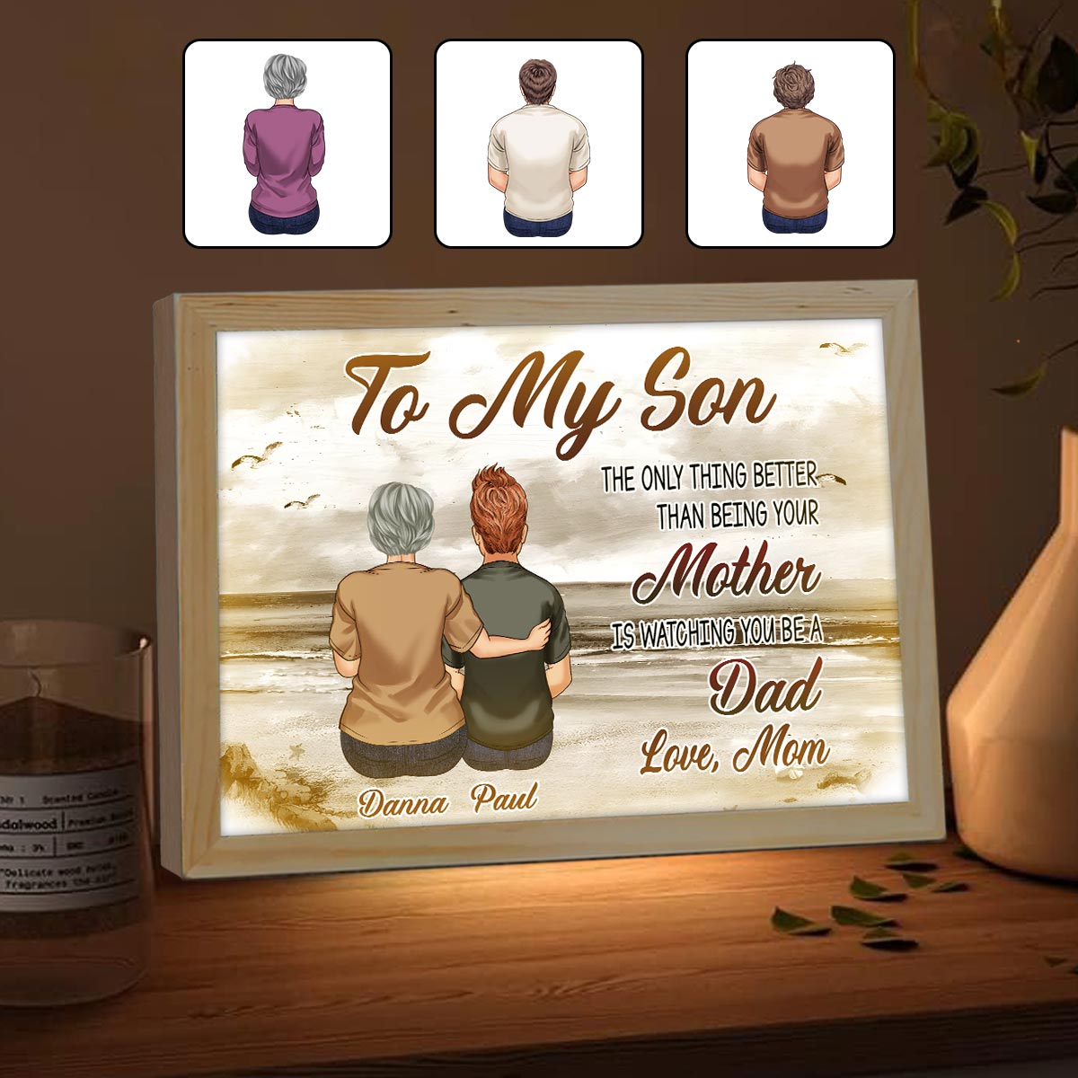 To My Son - Personalized Son Light Photo Frame