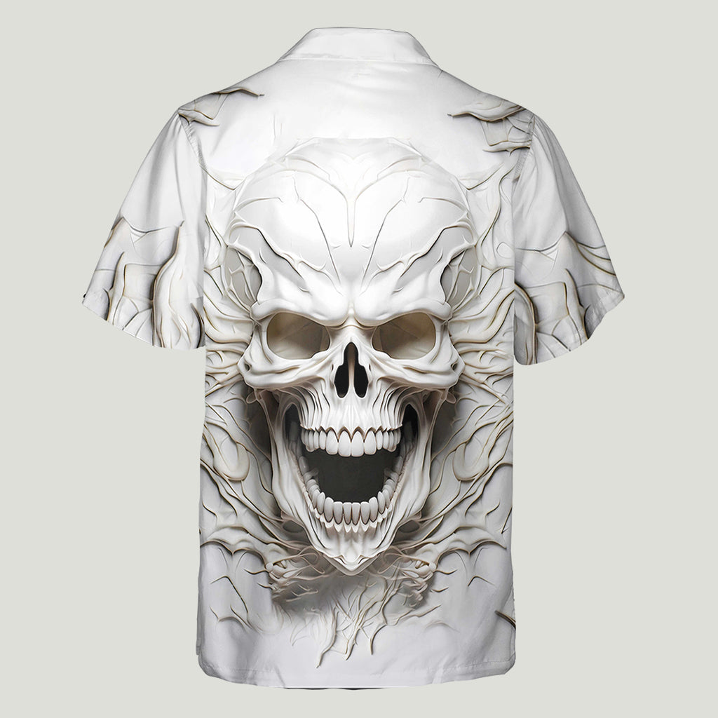 Chemise hawaïenne personnalisée à motif crâne noir