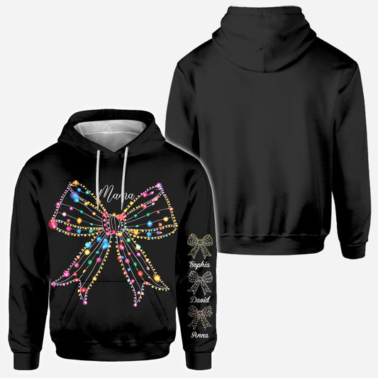 Christmas Light Coquette Bow - Personalized Mother All Over Shirt