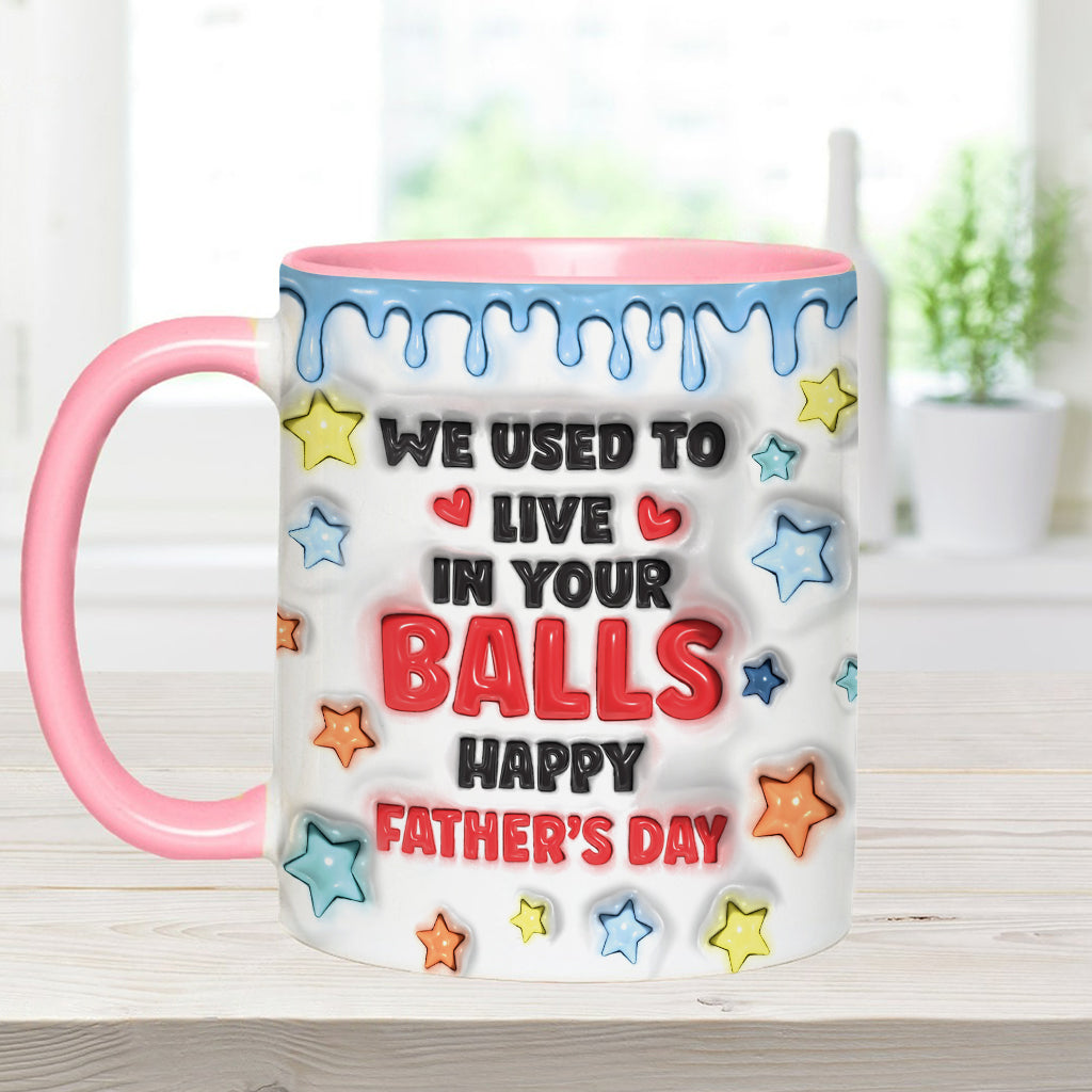 On vivait dans tes couilles - Mug personnalisé pour papa
