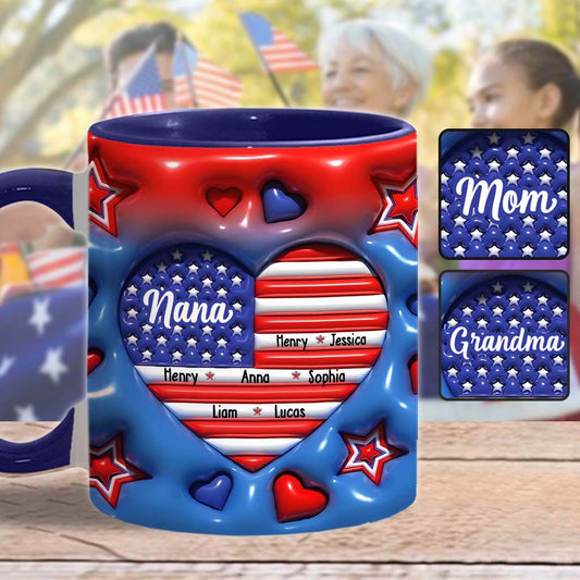 Grandma Nana Mom - Personalized Grandma Accent Mug