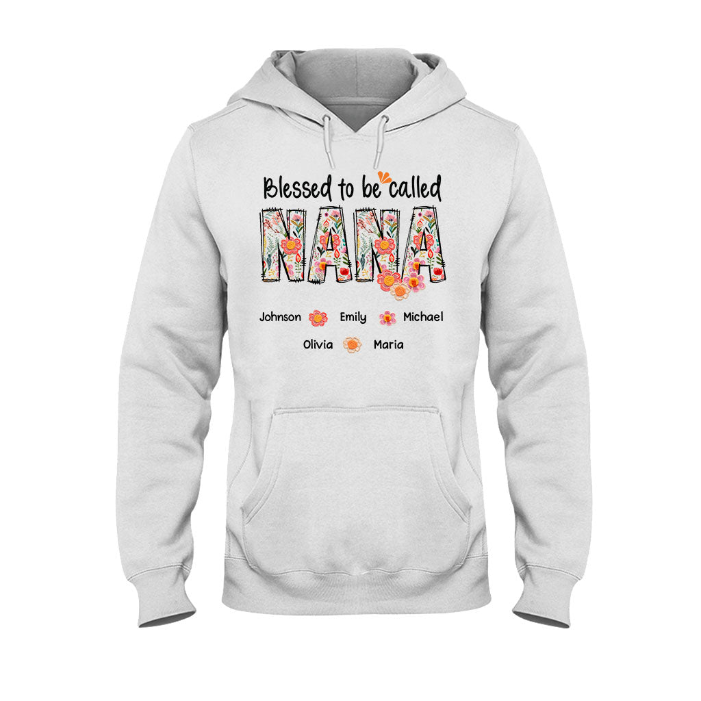 T-shirt et sweat à capuche personnalisés « Bénie d'être appelée Nana » style floral