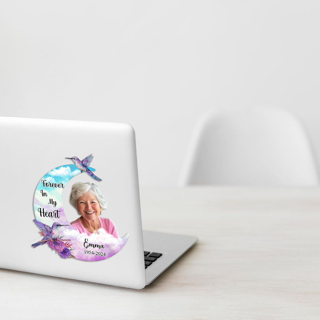 À jamais dans mon cœur - Autocollant commémoratif personnalisé découpé à l'emporte-pièce