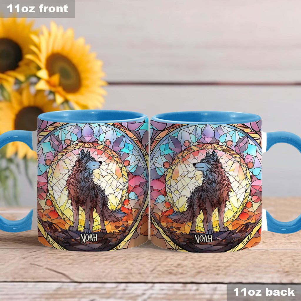 Mug personnalisé « Esprit féroce » avec motif loup