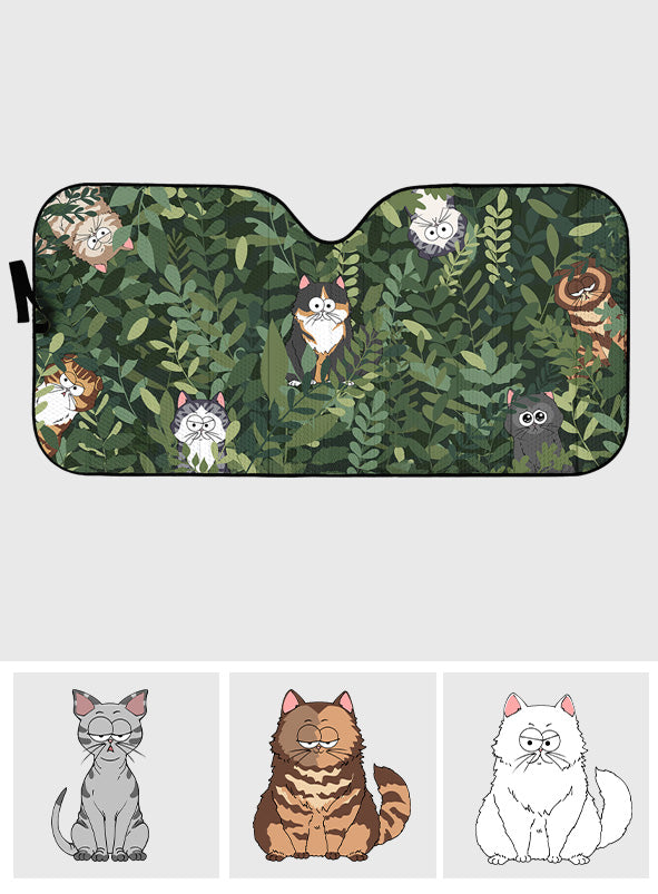 Hidden Cat - Pare-soleil de voiture personnalisé pour chat
