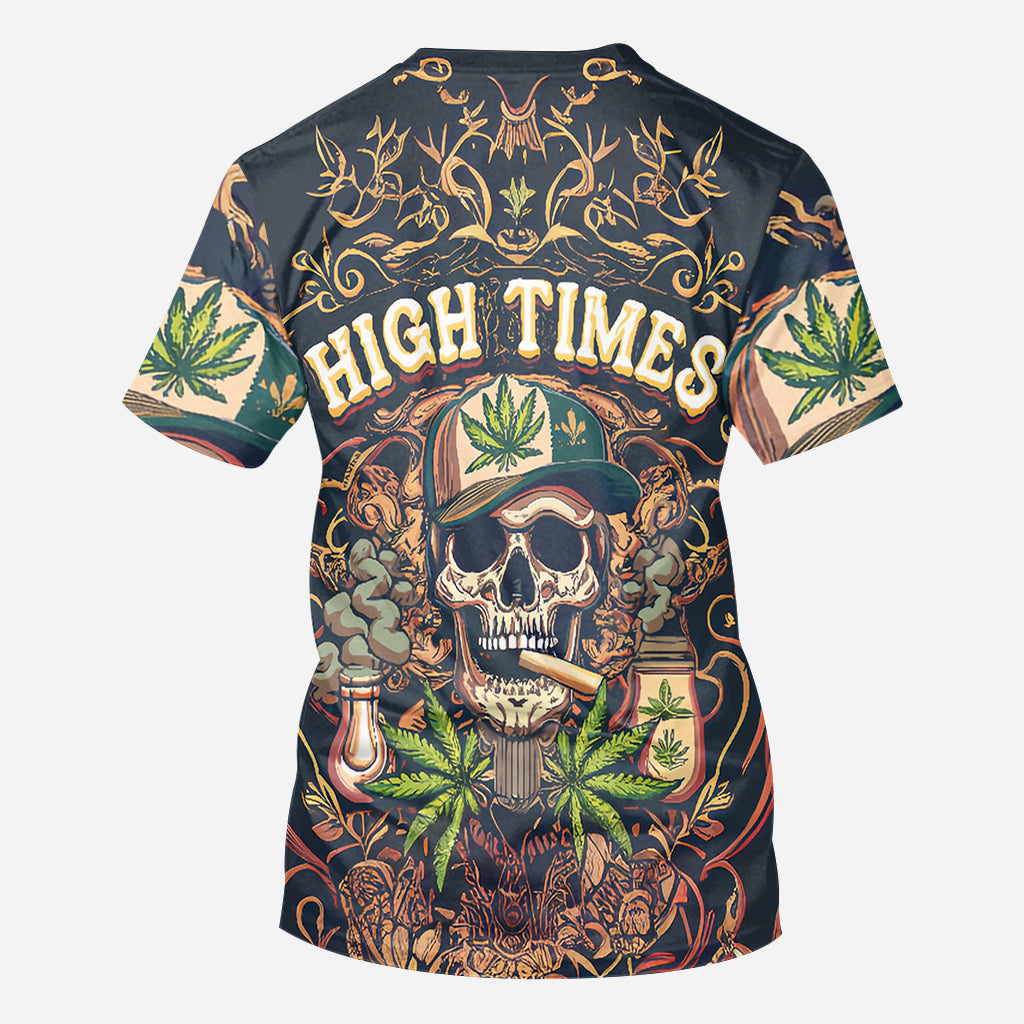 T-shirt personnalisé High Times Skull 420 - Motif cannabis intégral